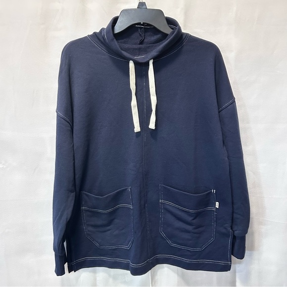 Free Assembly Navy Funnel Neck Sweatshirt with Pockets Sz M - Picture 1 of 7